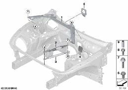 Ενίσχυση αμαξώματος μπροστινή δομή diagram for BMW 8 Series G16 Gran Coupé 840dX
