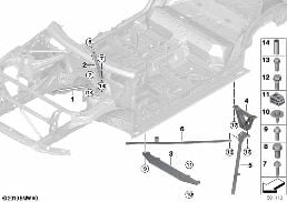 Элемент усиления кузова diagram for BMW X4 G02 LCI 20dX