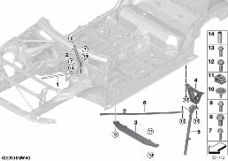 REINFORCEMENT, BODY diagram for BMW X3 G08 28iX