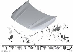 HOOD / MOUNTED PARTS diagram for BMW 2 Series F44 Gran Coupé 220iX