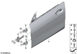FRONT DOOR-HINGE/DOOR BRAKE diagram for BMW 2 Series F44 Gran Coupé 220iX