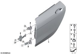 REAR DOOR - HINGE/DOOR BRAKE diagram for BMW 2 Series F44 Gran Coupé 220iX