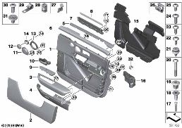 Portierbekleding, voor diagram for BMW Rolls-Royce Cullinan RR31 Cullinan