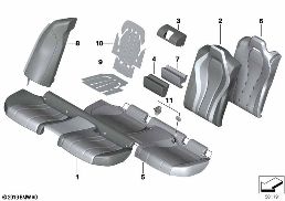 SEAT, REAR, UPHOLSTERY AND COVER