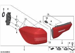 REAR LIGHT diagram for BMW X3 G01 30iX