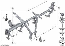 CARRIER INSTRUMENT PANEL diagram for BMW 1 Series F40 128ti