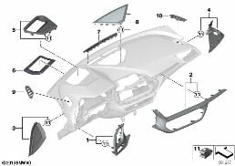MOUNTING PARTS, I-PANEL, TOP diagram for BMW 1 Series F40 128ti