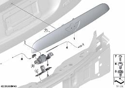 Zadní výklopné dveře systém zamykání diagram for BMW MINI F56 Cooper