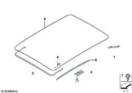 PANORAMA GLASS ROOF, MOUNTING PARTS diagram for BMW 2 Series F74 Gran Coupé 228 xDrive