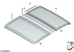 PANORAMA ROOF,GLASS SLIDE/TILT SUNR PAN diagram for BMW 2 Series F74 Gran Coupé 228 xDrive