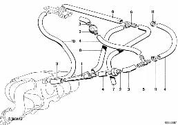 Moteur à commande par dépression diagram for BMW 3 Series E21 323i