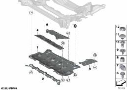 FRONT SUBFRAME, AWD, SKID PLATE diagram for BMW 3 Series G21 Touring 320dX