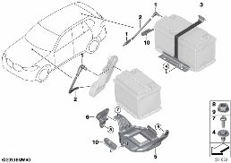 Pièces de montage batterie diagram for BMW X5 G05 40iX