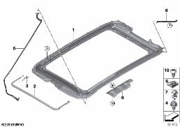 PANORAMA ROOF MOUNTING PARTS diagram for BMW X1 F48 20dX