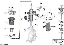 SPRING STRUT FRONT VDC / INST.PARTS AWD diagram for BMW 3 Series G21 Touring 320dX