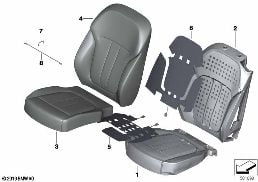 SEAT, REAR,CUSHION, & COVER,COMFORT SEAT diagram for BMW X7 G07 40dX