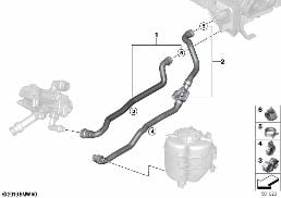 Tubos do líquido refrigerante diagram for BMW 3 Series G20 Berlina LCI M340iX