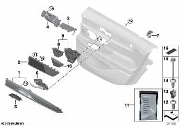 MOUNTING PARTS, DOOR TRIM, REAR diagram for BMW 7 Series G11 LCI 730i