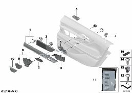 MOUNTING PARTS, DOOR TRIM, REAR diagram for BMW 7 Series G12 750LdX