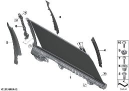 Sonnenschutzrollo Tür hinten diagram for BMW X7 G07 LCI 40iX