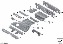 MOUNTING PARTS FOR TRUNK FLOOR PANEL diagram for BMW X7 G07 LCI 40iX