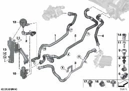 Kühlmittelschläuche diagram for BMW 3 Series G20 Limousine LCI 330eX