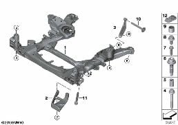 FRONT AXLE SUPPORT diagram for BMW X6 G06 LCI M60iX