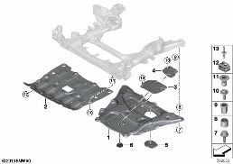 FRONT SUBFRAME, SKID PLATE diagram for BMW X6 G06 LCI M60iX