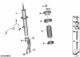 STRUT FRONT VDC / MOUNTING PARTS diagram for BMW X6 G06 LCI M60iX