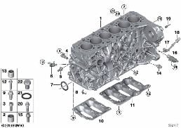 ENGINE BLOCK MOUNTING PARTS diagram for BMW X7 G07 M50dX