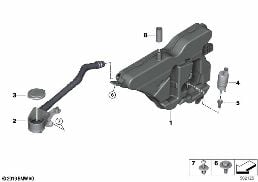 SEP.COMPONENTS F.WASHER FLUID RESERVOIR diagram for BMW 3 Series G20 Sedan LCI 320d