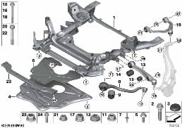 FRNT AXLE SUPPORT,WISHBONE/TENSION STRUT diagram for BMW X5 F15 30dX