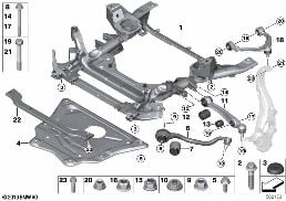 前橋架梁 橫向擺臂 / 拉桿 diagram for BMW X5 F15 40eX