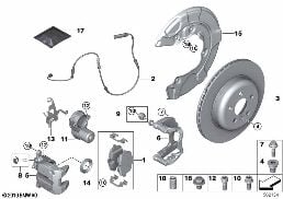 Frein de roue arrière diagram for BMW Rolls-Royce Cullinan RR31 Cullinan