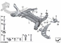 FRONT AXLE SUPPORT/WISHBONE diagram for BMW X1L F49 LCI X1 20Li
