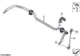 STABILIZER, FRONT diagram for BMW X1L F49 LCI X1 20Li