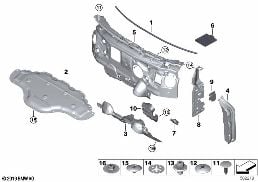 SOUND INSULATING FRONT diagram for BMW 1 Series F40 128ti