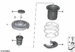 GUIDE SUPPORT/SPRING PAD/ATTACHING PARTS diagram for BMW X1L F49 LCI X1 20Li