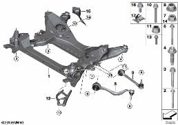 FRNT AXLE SUPPORT,WISHBONE/TENSION STRUT diagram for BMW X3 G01 30iX