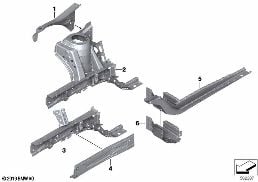 WHEELHOUSE/ENGINE SUPPORT diagram for BMW 1 Series F70 120