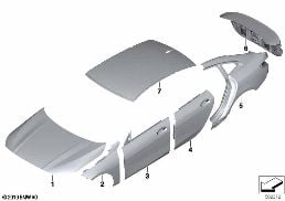 OUTER PANELS diagram for BMW 2 Series F44 Gran Coupé 220iX