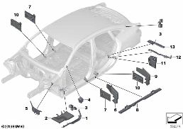 CAVITY SEALINGS diagram for BMW 2 Series F44 Gran Coupé 220iX