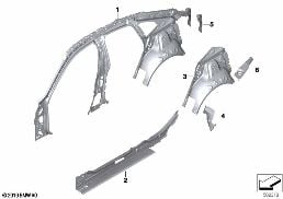 SIDE FRAME SECTION, INNER diagram for BMW 2 Series F44 Gran Coupé 220iX