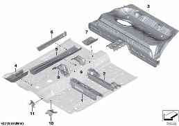 PARTITION TRUNK/FLOOR PARTS diagram for BMW 1 Series F70 120