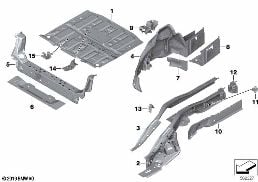 FLOOR PANEL TRUNK/WHEEL HOUSING REAR diagram for BMW 2 Series F44 Gran Coupé 220iX