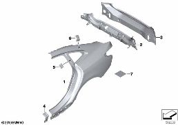 SIDE PANEL/TAIL TRIM diagram for BMW 2 Series F44 Gran Coupé 220iX
