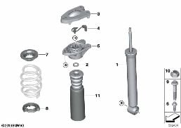 SHOCK ABSORBER, REAR, VDC diagram for BMW X1 F48 LCI 18d