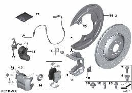 Arka tekerlek freni diagram for BMW 5 Series F90 M5 LCI M5 CS