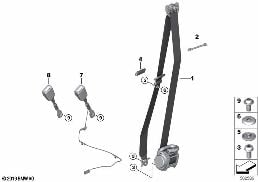 SAFETY BELT FRONT diagram for BMW 5 Series G31 Touring 520d