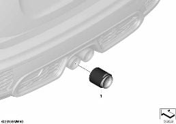 JOHN COOPER WORKS TAILPIPE TRIM, CARBON diagram for BMW MINI Countryman F60 Cooper